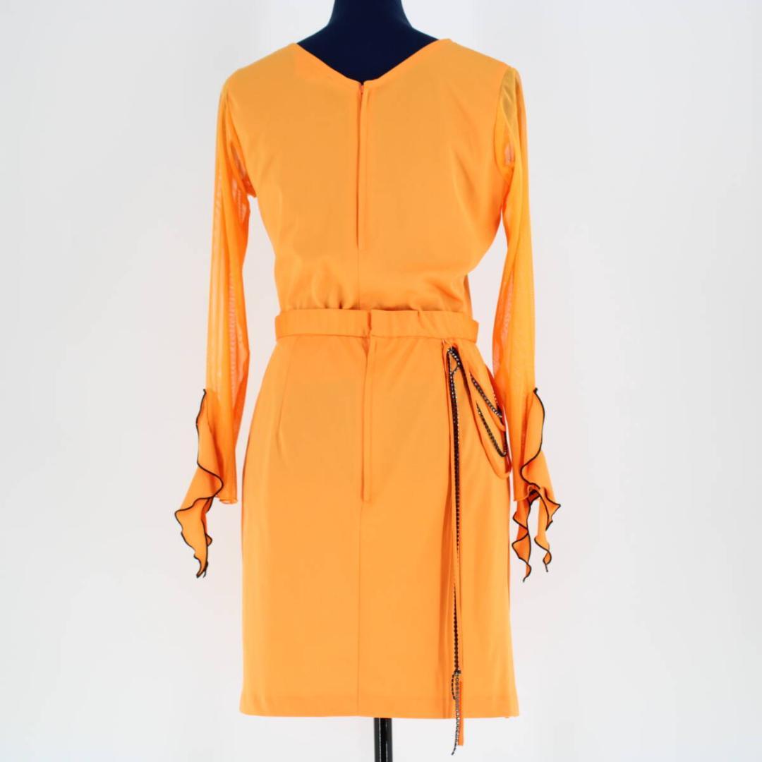 【美品 日本製 社交ダンス衣装】オレンジ SEKINE ラテン 上下セット