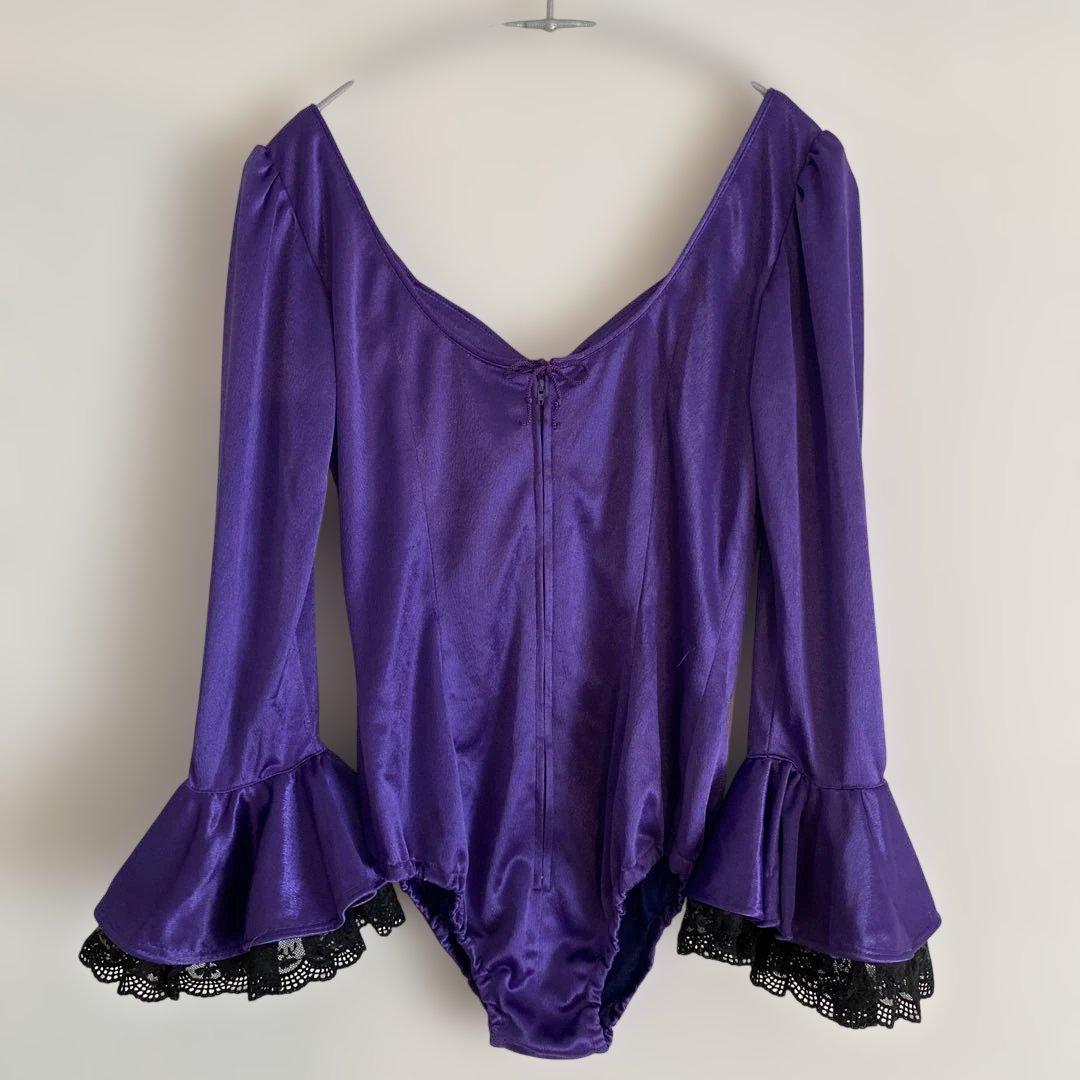 フラメンコ衣装　ツーピース　ドレス　上下セット　紫